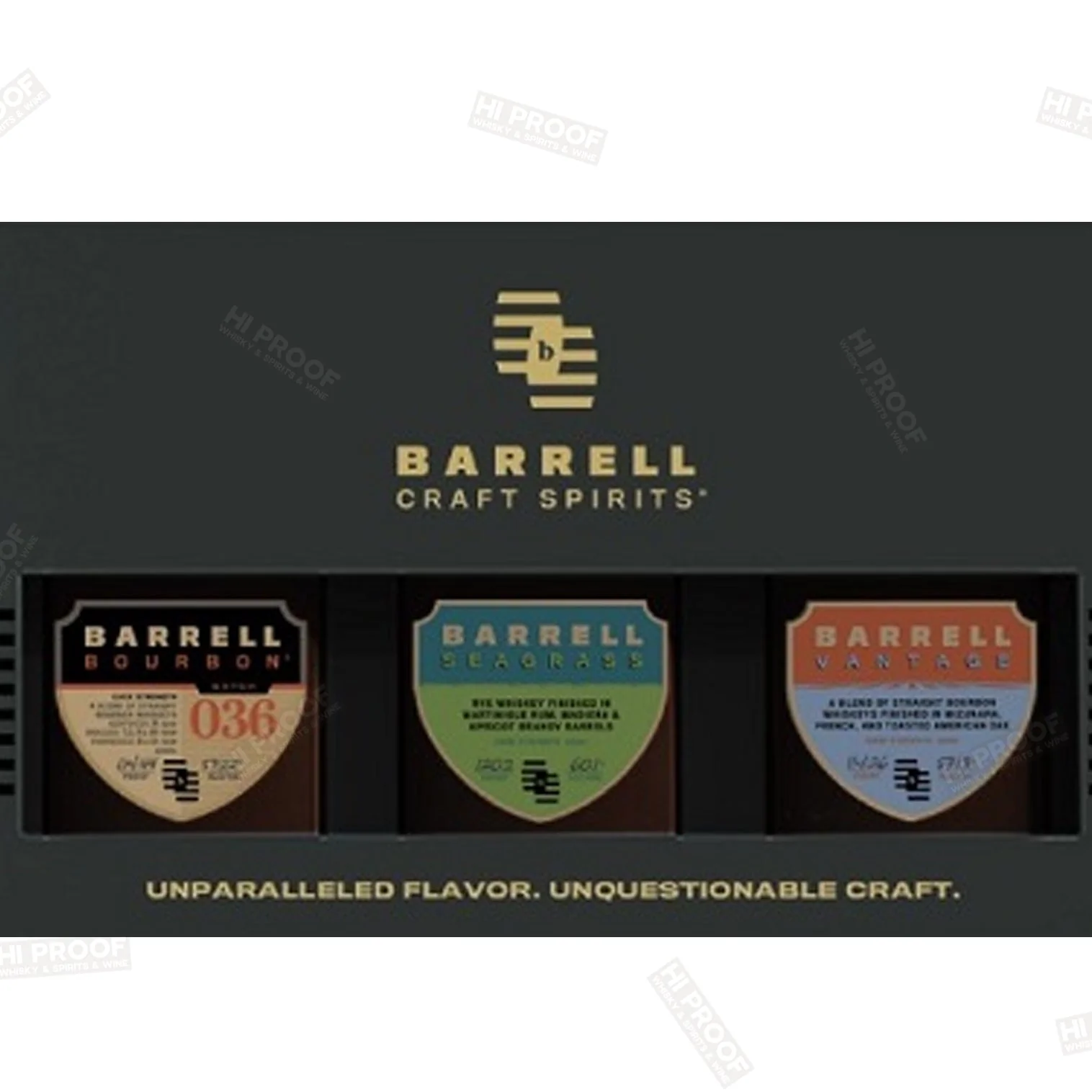 Barrell Craft Spirits 200 ml Sample Gift Box (Bourbon Batch 36, Seagrass, Vantage)