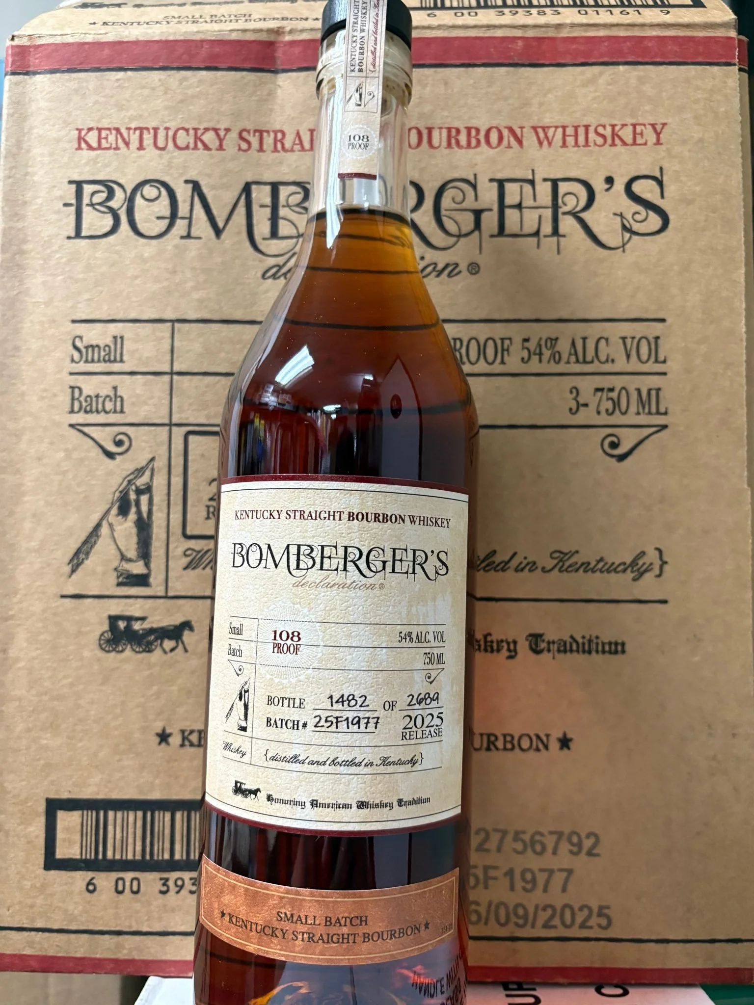 Bomberger's Declaration 2025 Release 108 Proof 750ml