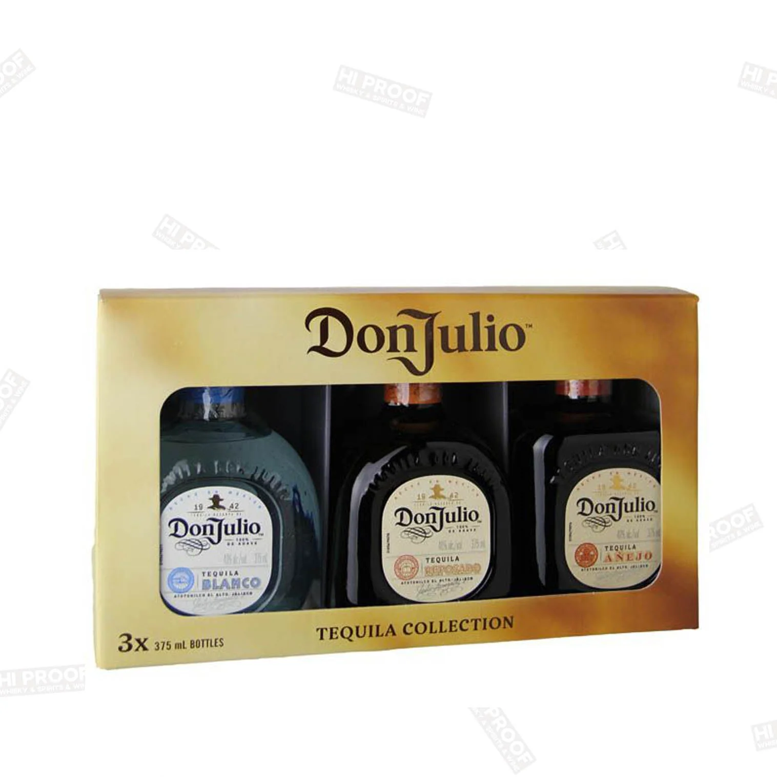 Don Julio Tequila Collection with 1 Bottle Each of Blanco, Reposado and Anejo / 3-375ml