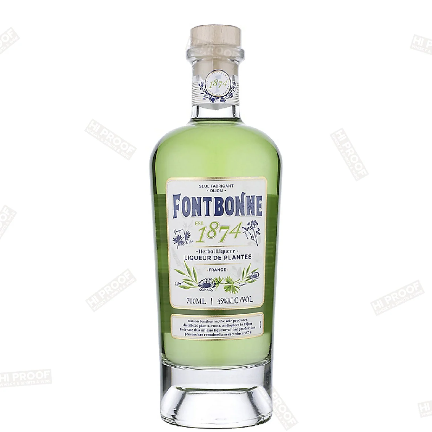 Fontbonne Herbal Liqueur 90 Proof - Premium French Botanical Spirit with 90 Herbs and Plants
