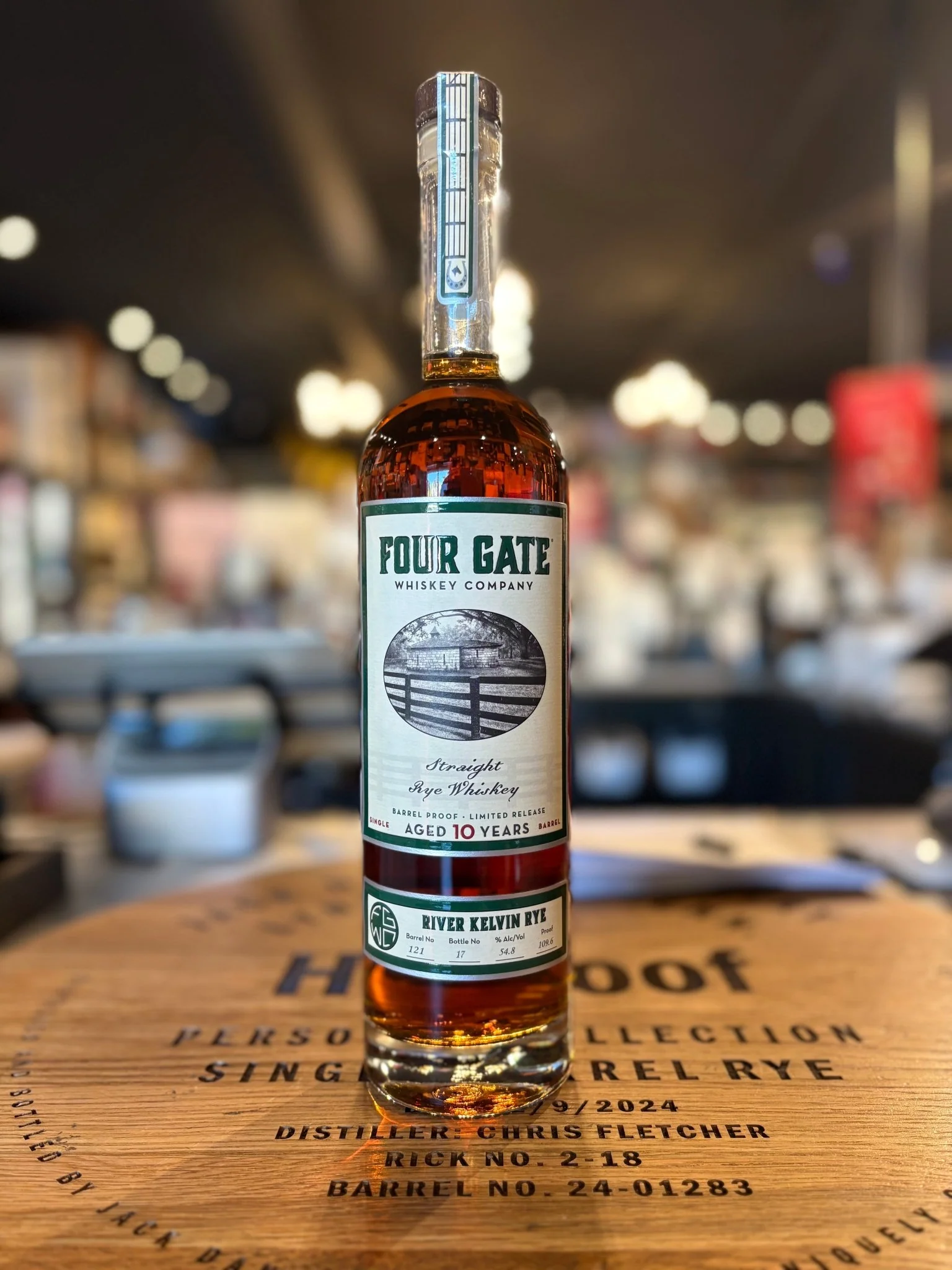Four Gate River Kelvin 10 Year Single Barrel Straight Rye Whisky 750m