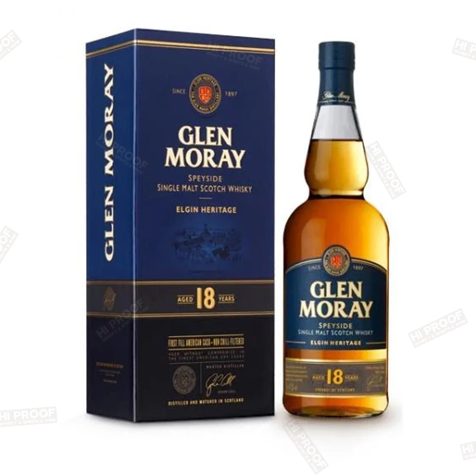 Glen Moray 18 Year Old Scotch Single Malt Elgin Heritage Speyside 94.4pf 750ml