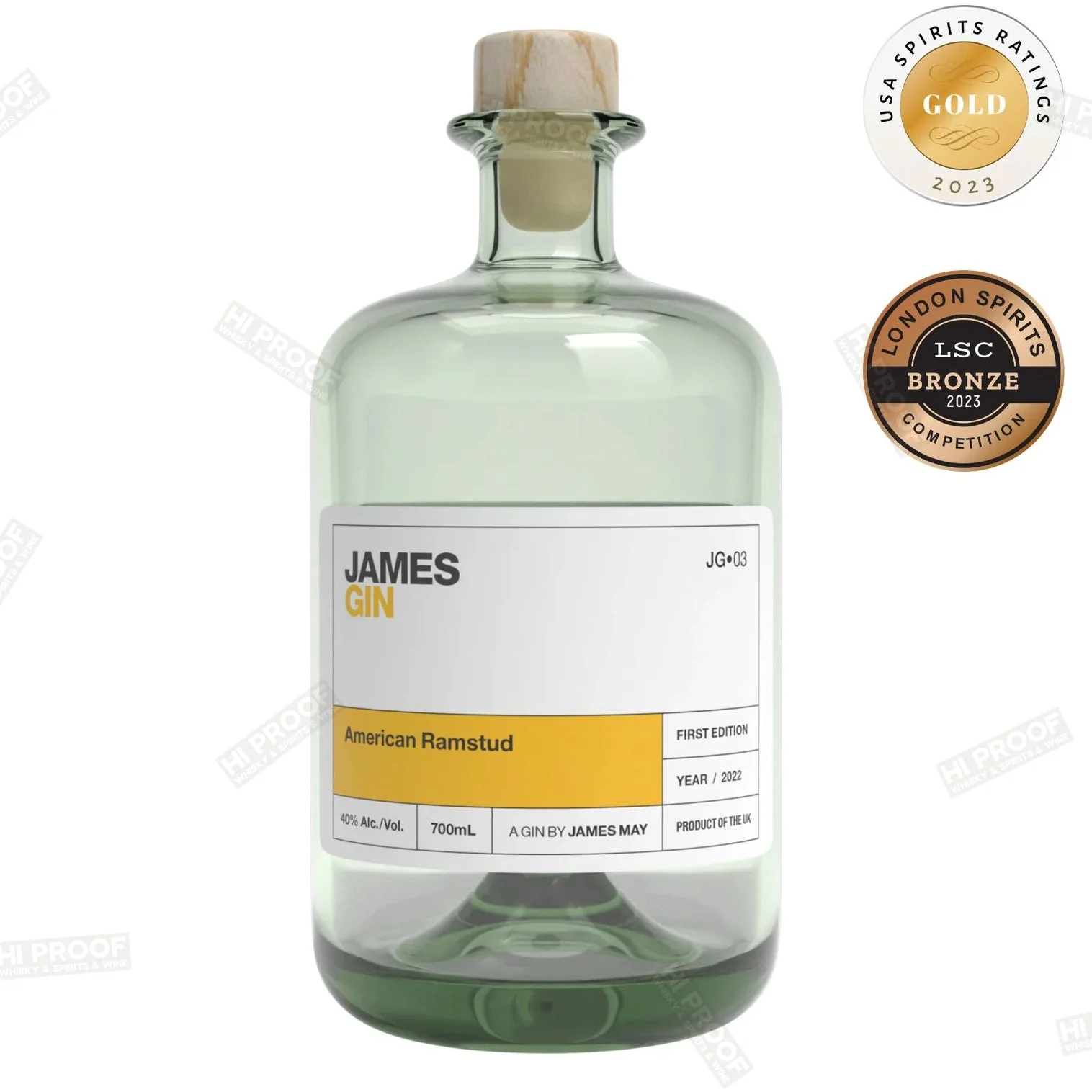 James Gin 'american Ramstub' 80 Proof 700ml