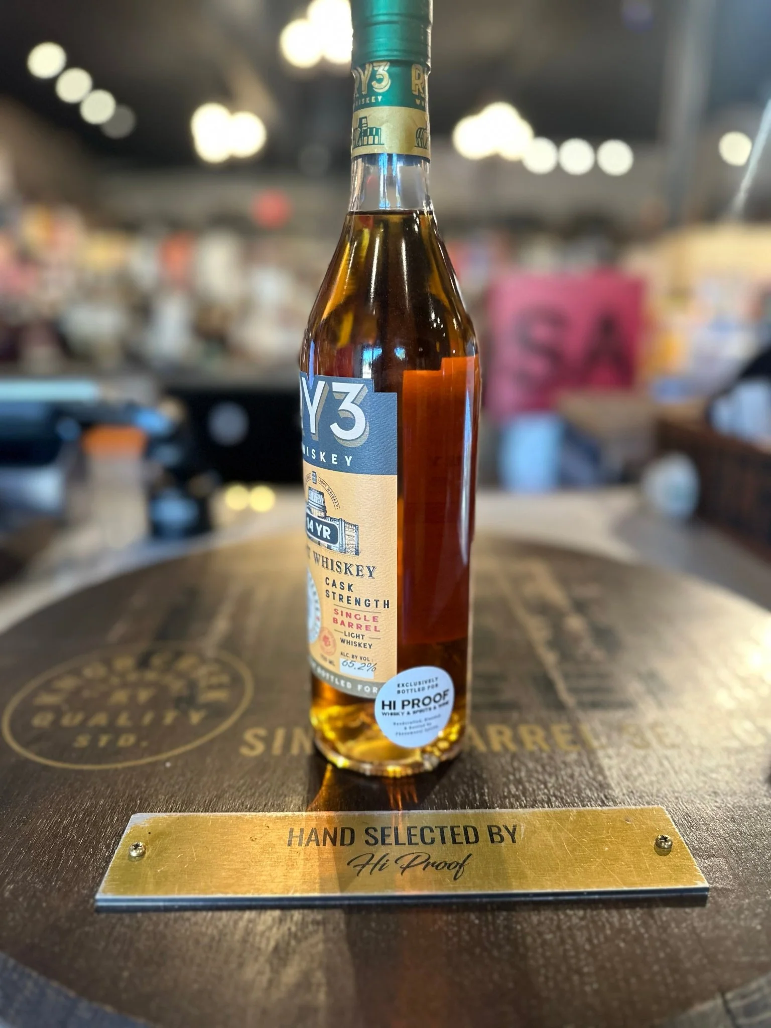 Ry3 14 Year Old Hi Proof Store Pick Light Whiskey Cask Strength 750ml - Image 2