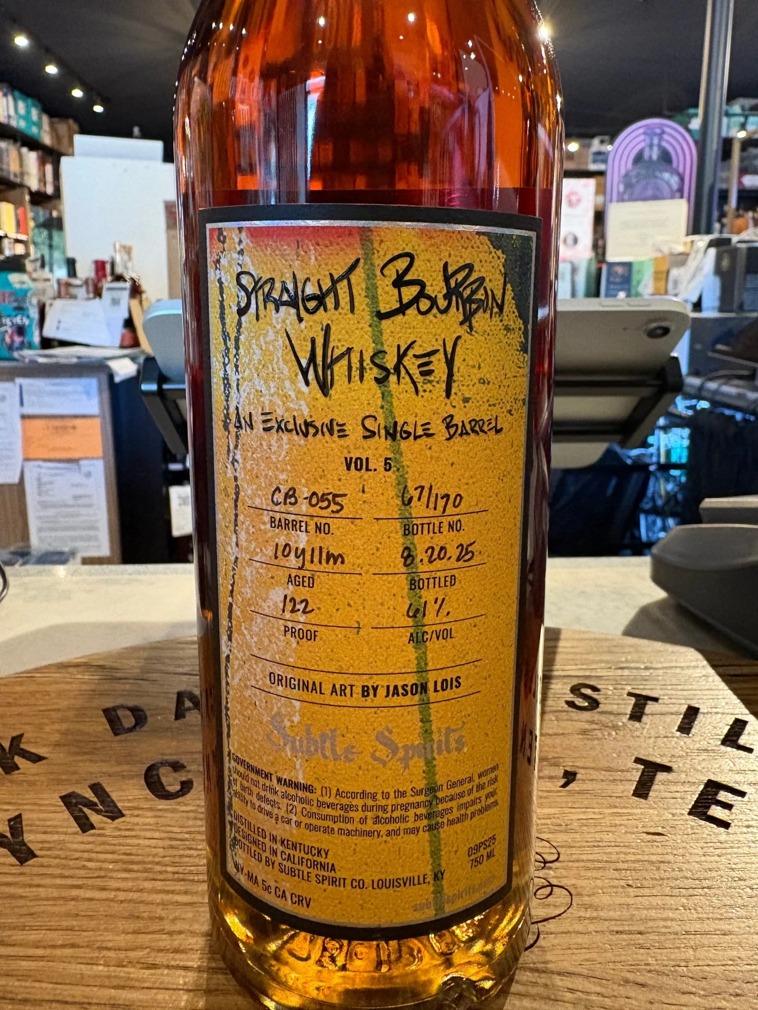 Subtle Spirits Bourbon Single Barrel Vol.5 #cb-055 750ml - Image 2