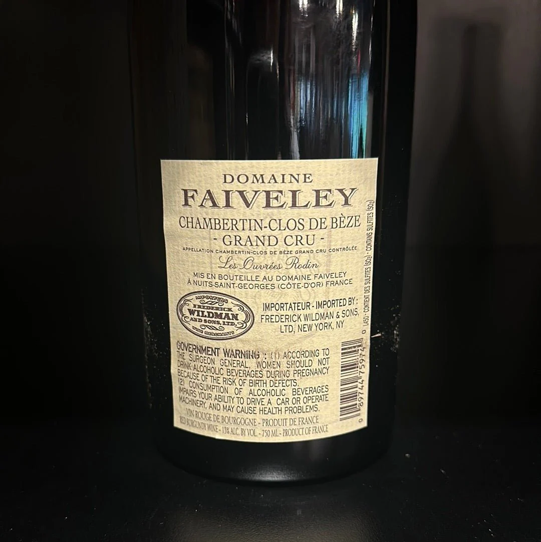 2018 Domaine Faiveley Chambertin-clos De Beze Les Ouvrees Rodin Grand Cru - Image 2