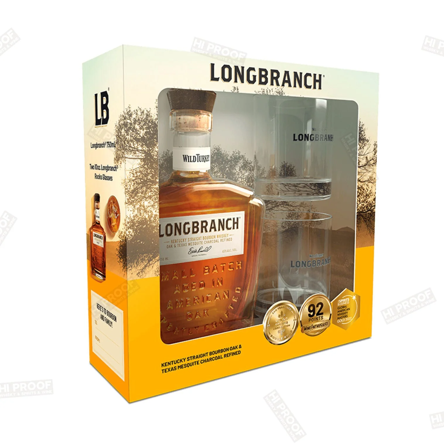 Wild Turkey Longbranch 2 Glasses Gift Set 750ml